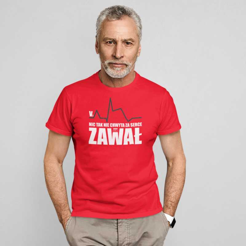 Koszulka męska czerwona ZAWAŁ | emedlink.pl