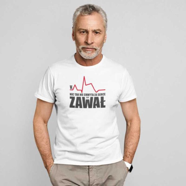 Koszulka męska biała ZAWAŁ | emedlink.pl